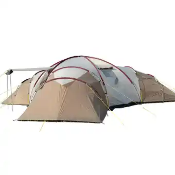 Decathlon Tente dôme familiale turin 12 – 12 personnes - 3 cabines - 840x720cm - beige offre
