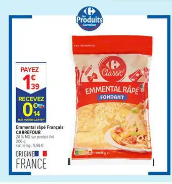 Carrefour Contact Emmental Râpé Français Carrefour offre