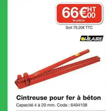 Cintreuse Pour Fer à Béton Hilaire