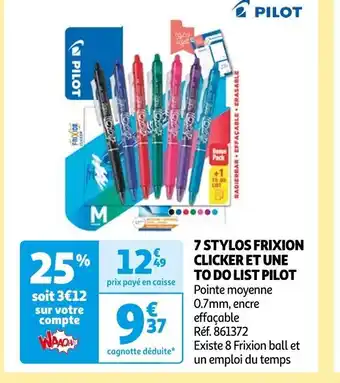 Auchan 7 STYLOS FRIXION offre