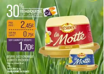Match Beurre Gastronomique La Motte Président offre
