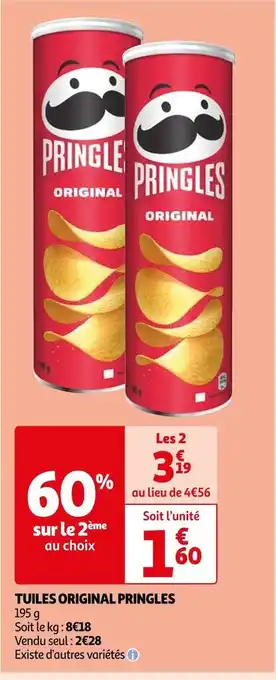 Auchan Supermarché Pringles tuiles original offre