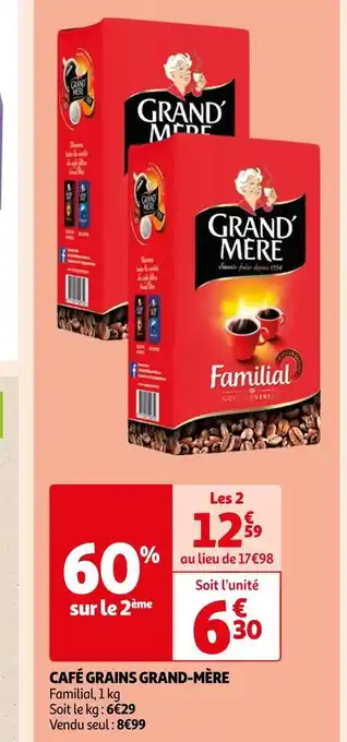 Auchan Supermarché Grand-mère café grains offre