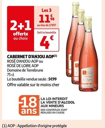 Auchan Supermarché Domaine de terrebrune cabernet d'anjou aop offre