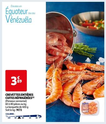 Auchan Supermarché Crevettes entières cuites réfrigérées offre
