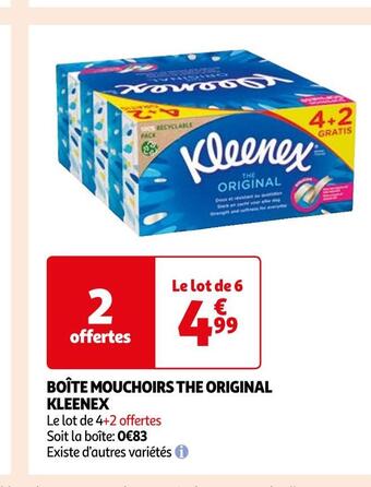 Auchan Supermarché Kleenex boîte mouchoirs the original offre