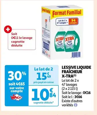 Auchan Supermarché X-tra lessive liquide fraîcheur (1) offre