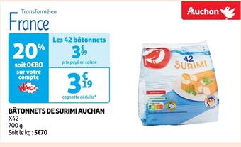 Auchan Auchan bâtonnets de surimi offre