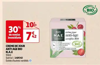 Auchan Supermarché N.a.e creme de jour anti age bio offre