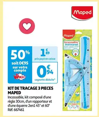 Auchan Maped kit de tracage 3 pieces offre