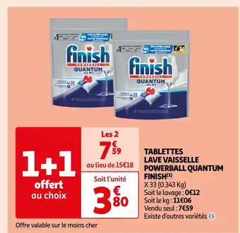 Auchan Supermarché Finish tablettes lave vaisselle powerball quantum (1) offre