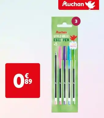 Auchan Auchan 5 stylos bille pastel offre
