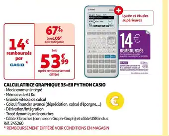 Auchan Casio calculatrice graphique 35+eii python offre