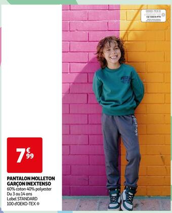 Auchan Inextenso pantalon molleton garçon offre