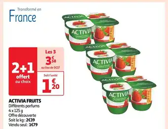 Auchan Activia activia fruits offre