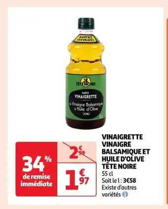 Auchan Tête noire vinaigrette vinaigre balsamique et huile d'olive offre