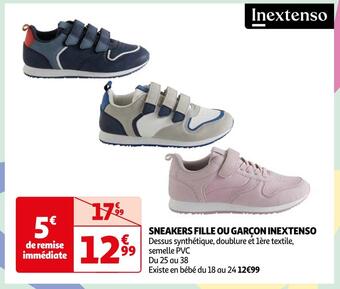 Auchan Inextenso sneakers fille ou garçon offre