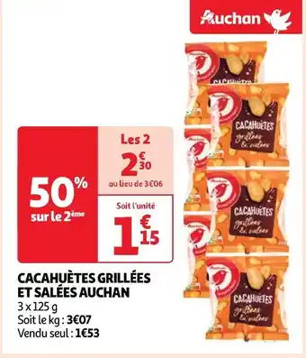 Auchan Auchan cacahuètes grillées et salées offre