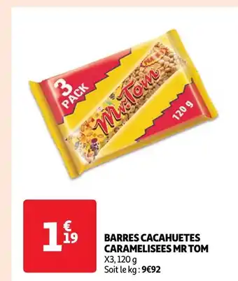 Auchan Mr tom barres cacahuetes caramelisees offre