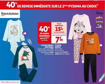 Auchan Inextenso pyjama enfant offre