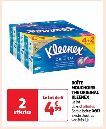 Auchan Kleenex boîte mouchoirs the original offre