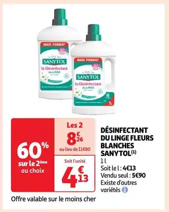 Auchan Sanytol désinfectant du linge fleurs blanches(1) offre