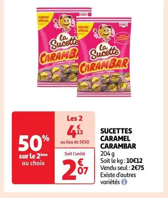 Auchan Carambar sucettes caramel offre