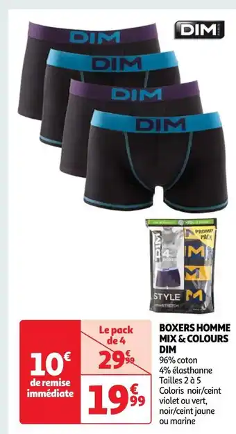 Auchan Dim boxers homme mix & colours offre