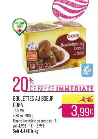 Match Boulettes Au Bœuf Cora offre