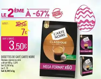 Match Dosettes De Café Carte Noire offre