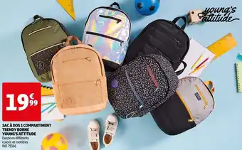 Auchan SAC À DOS 1 COMPARTIMENT TRENDY BORNE offre
