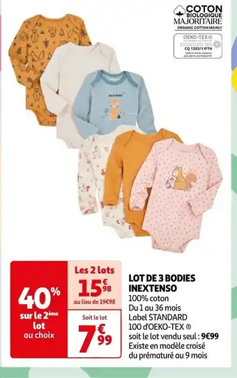 Auchan LOT DE 3 BODIES offre