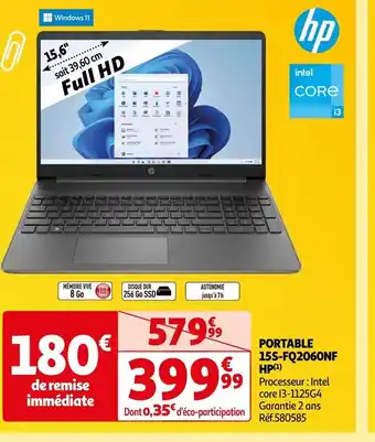 Auchan PORTABLE 15S-FQ2060NF offre