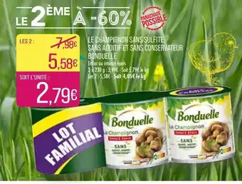 Match Le Champignon Sans Sulfite, Sans Additif Et Sans Conservateur Bonduelle offre
