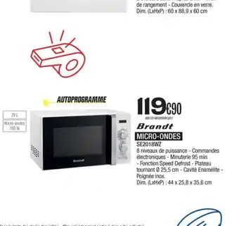 Brandt MICRO-ONDES SE2018WZ