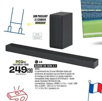 Blanc Brun LG BARRE DE SON 3.1 S65Q offre