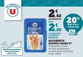 Hyper U BATONNETS SAVEUR CRABE U(¹) offre