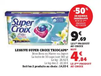 Hyper U LESSIVE SUPER CROIX TRIOCAPS. offre