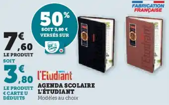Hyper U AGENDA SCOLAIRE L'ÉTUDIANT offre