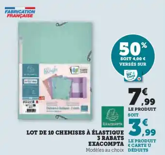 U Express LOT DE 10 CHEMISES À ÉLASTIQUE offre