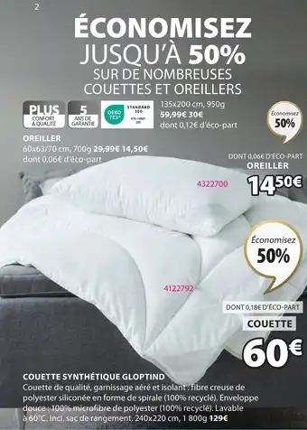 JYSK COUETTE SYNTHÉTIQUE GLOPTIND offre