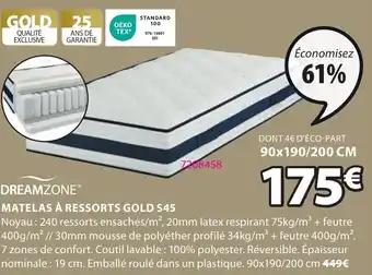 JYSK DREAMZONEⓇ MATELAS À RESSORTS GOLD $45 offre