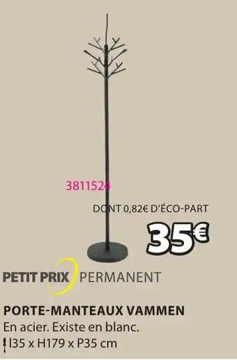 JYSK PORTE-MANTEAUX VAMMEN En acier. Existe en blanc. 135 x H179 x P35 cm offre