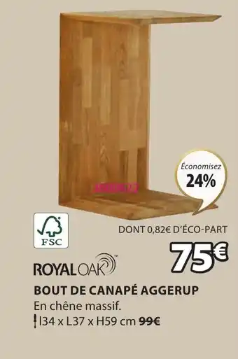 JYSK ROYAL OAK BOUT DE CANAPÉ AGGERUP offre