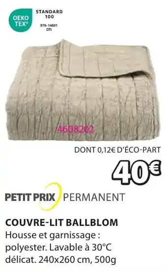 JYSK COUVRE-LIT BALLBLOM Housse et garnissage : polyester. Lavable à 30°C délicat. 240x260 cm, 500g offre