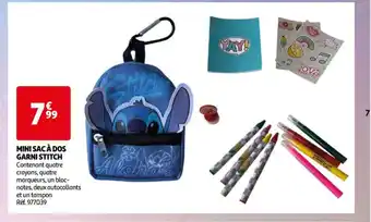 Auchan MINI SAC À DOS GARNI STITCH offre