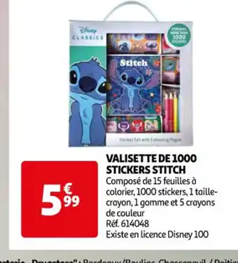 Auchan VALISETTE DE 1000 STICKERS STITCH offre