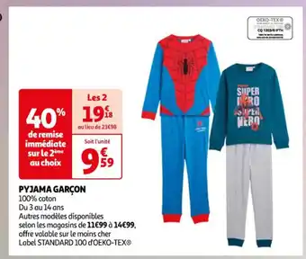 Auchan PYJAMA GARÇON 100% coton offre