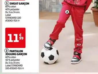 Auchan 2 PANTALON JOGGING GARÇON offre