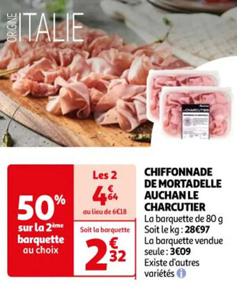 Auchan CHIFFONNADE DE MORTADELLE AUCHAN LE CHARCUTIER offre